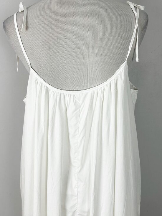 NEW Women's White Maxi Dress Sundress Tank Summer Beach Size Large Women’s - Picture 3 of 6
